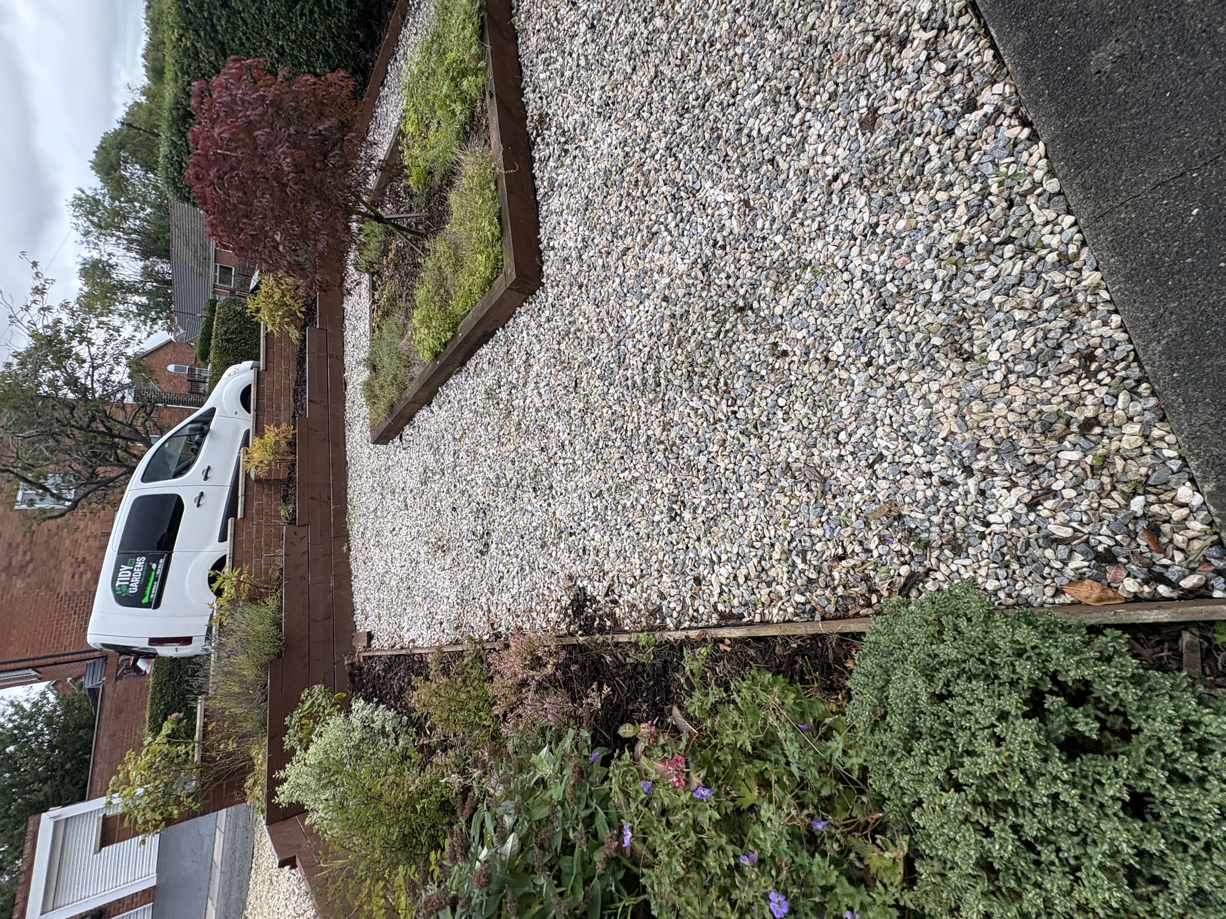 Gravel garden after weeding